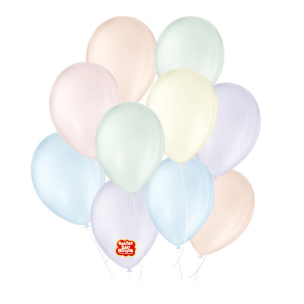 Balões São Roque Candy Colors Nº9 C/25 Unidades