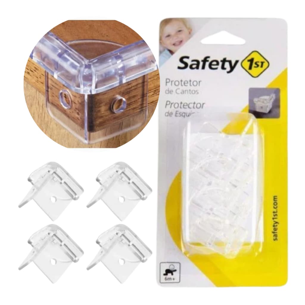 Kit 4 Protetores De Quina Canto Cantoneira Silicone Proteção de Mesa Para Bebê Safety
