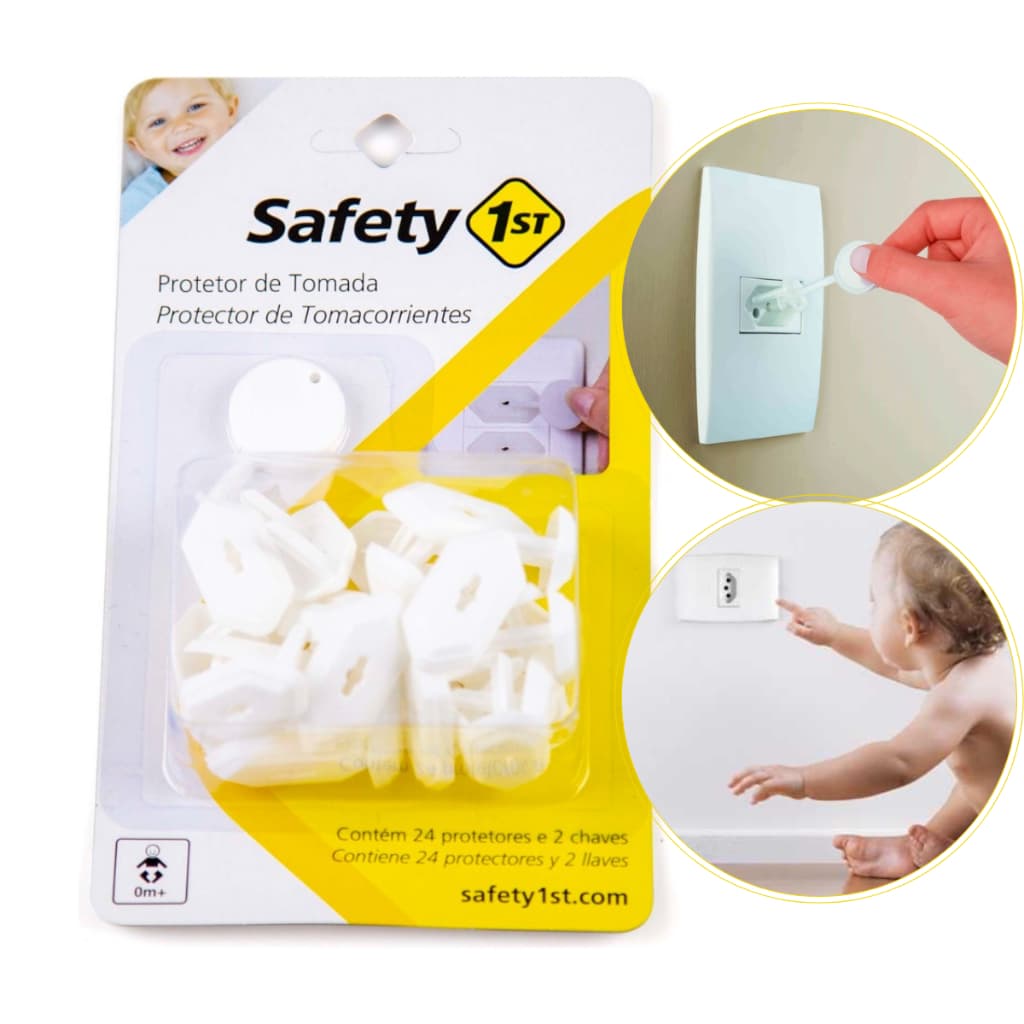 Kit 24 Protetor De Tomada Choque Elétrico Segurança Conforto Bebê Safaty