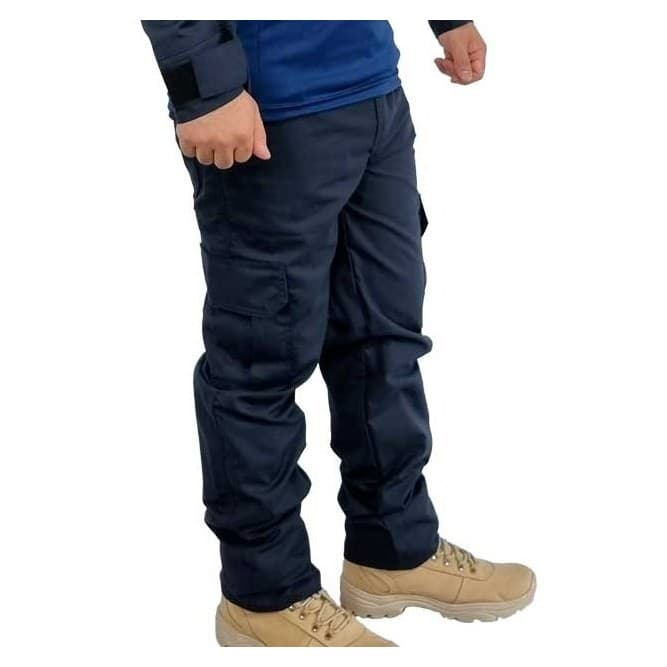 Calça Tática Rip Stop Azul Noite Gcm Cargo Reforçada Guarda 6 Bolsos
