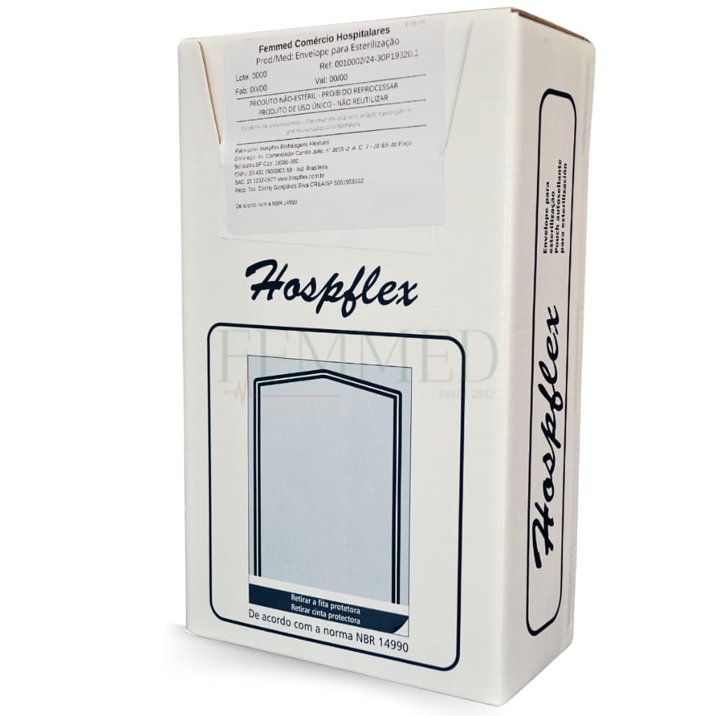 Envelope Auto Selante 15cmx25cm Esterilização em Autoclave - Hospflex
