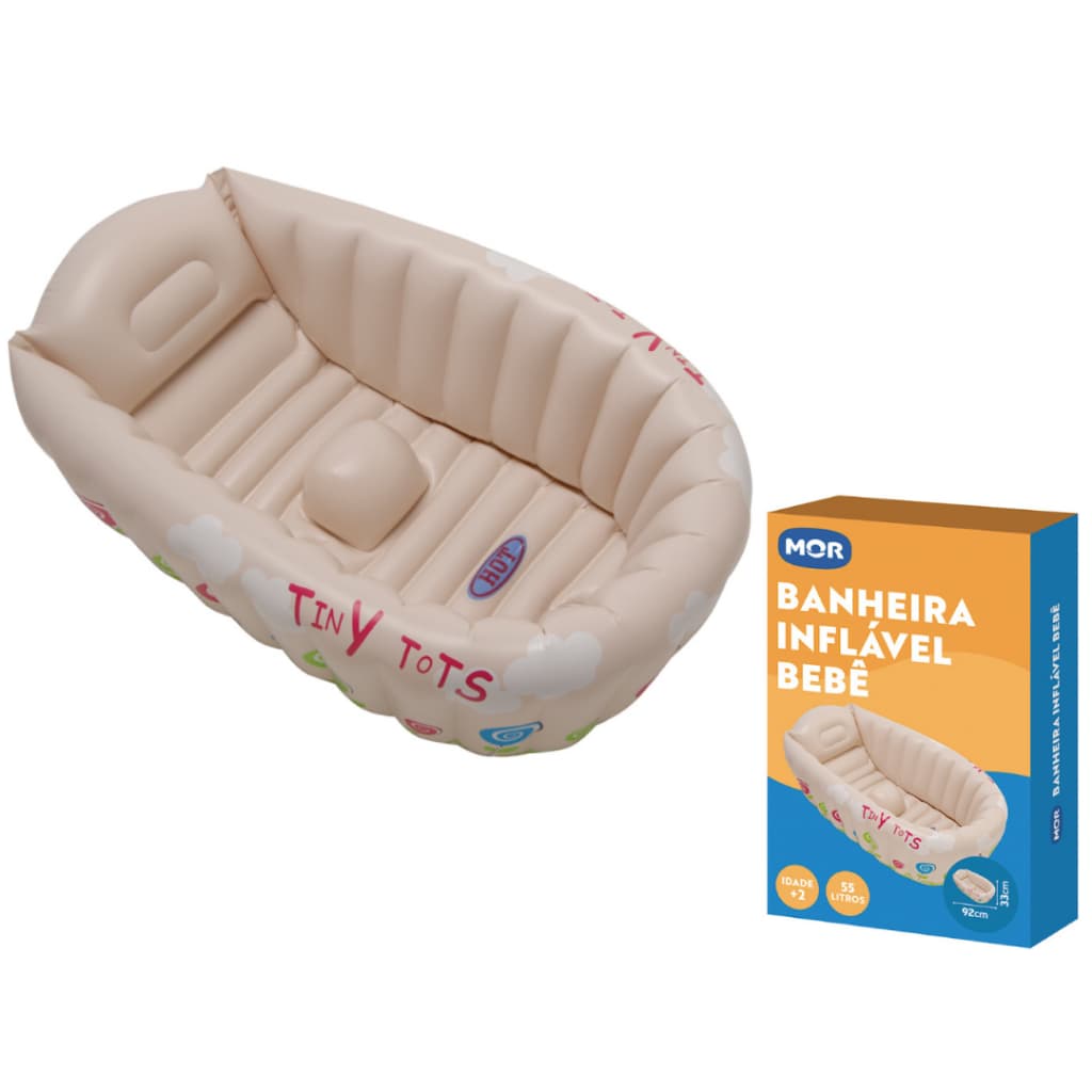 Banheira Bebê Inflável Banho 55L Mor