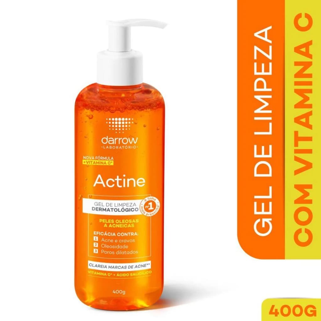 Actine Sabonete Líquido Gel de limpeza pele oleosa a acneica, Darrow - 400ml