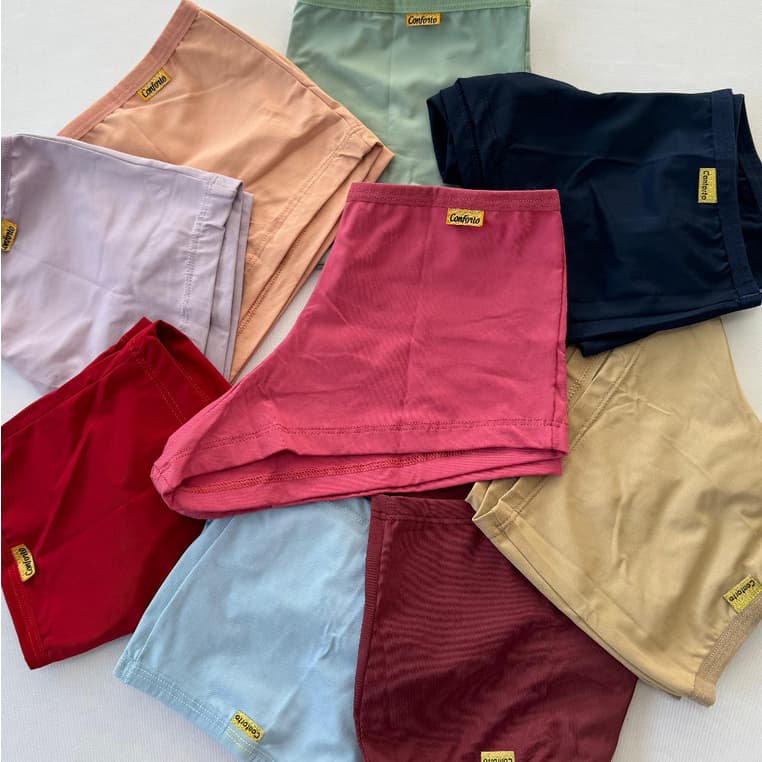 Kit 5 Calcinhas Conforto Short Cueca Boxer Feminina Promoção Lingerie Íntimo Super Confortável