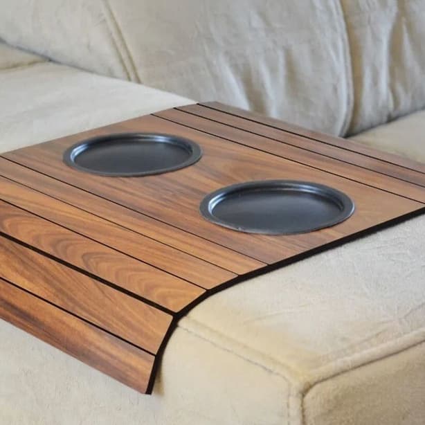 Esteira Para Braço De Sofá Suporte Porta Copos Sofá Madeira Apoio Decoração Ipê