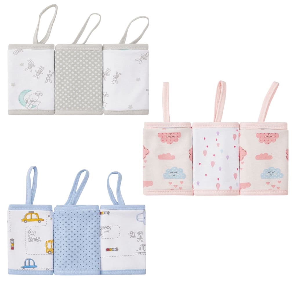 Paninho de Boca Bebê Com Prendedor de chupeta 100% Algodão Kit 3 ou 6 Unidades