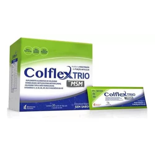 Colflex Mantecorp Trio Com Msm Colágeno Sem Sabor 30 Saches