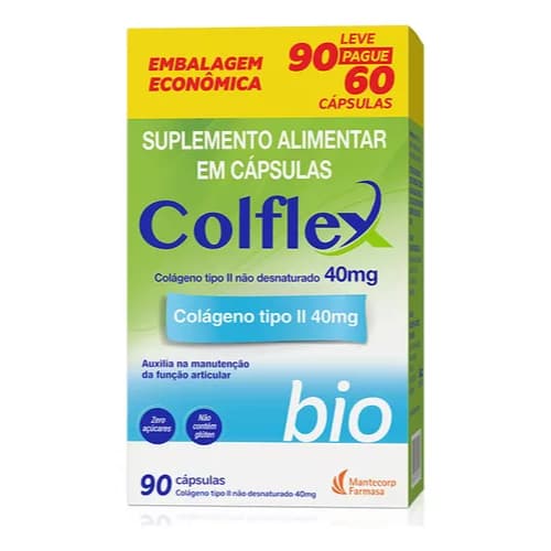 Colflex Bio Colágeno Tipo II 90 Comprimidos Sem Sabor