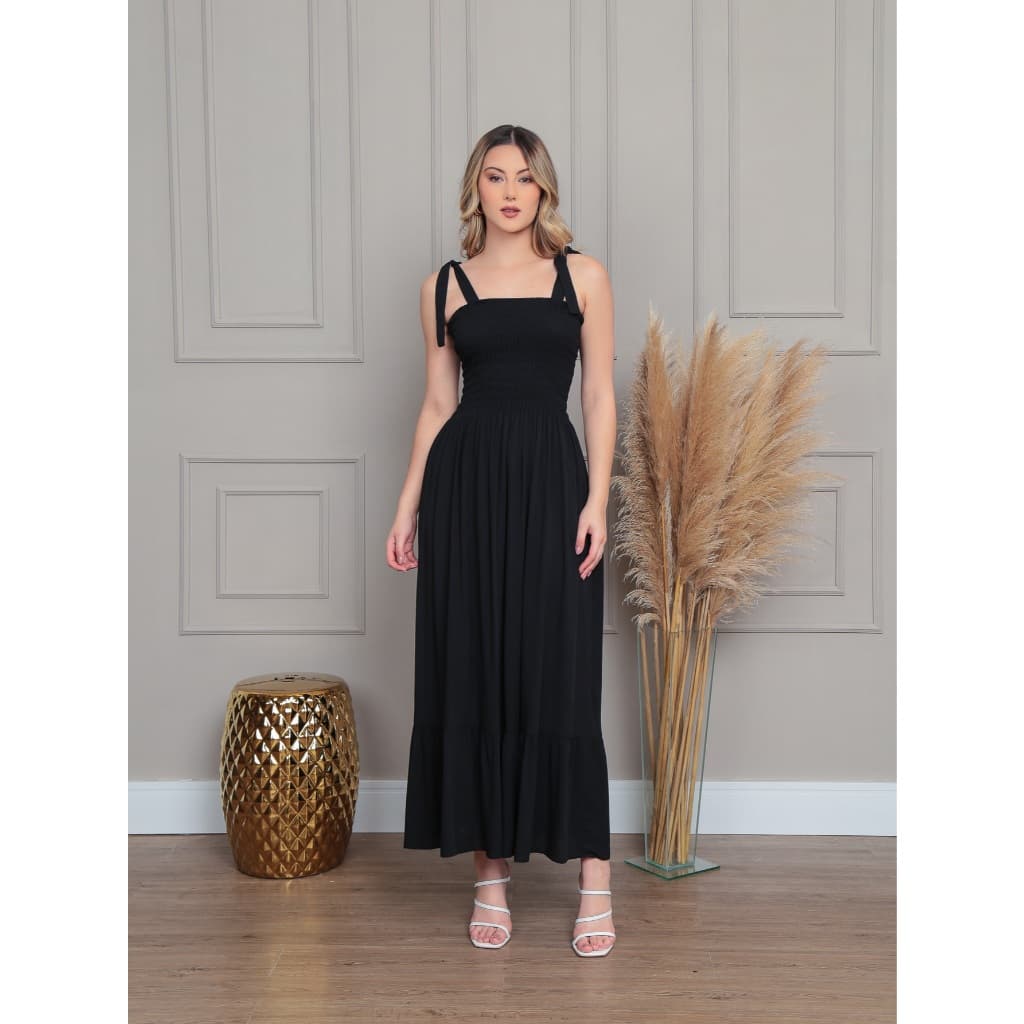 Vestido Longo de Alça elastano no Busto serve para Gestante