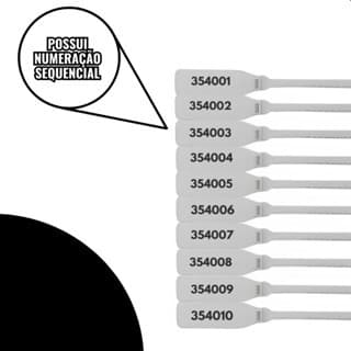 Kit 100 Lacre De Segurança 16cm Numerado Sequencial