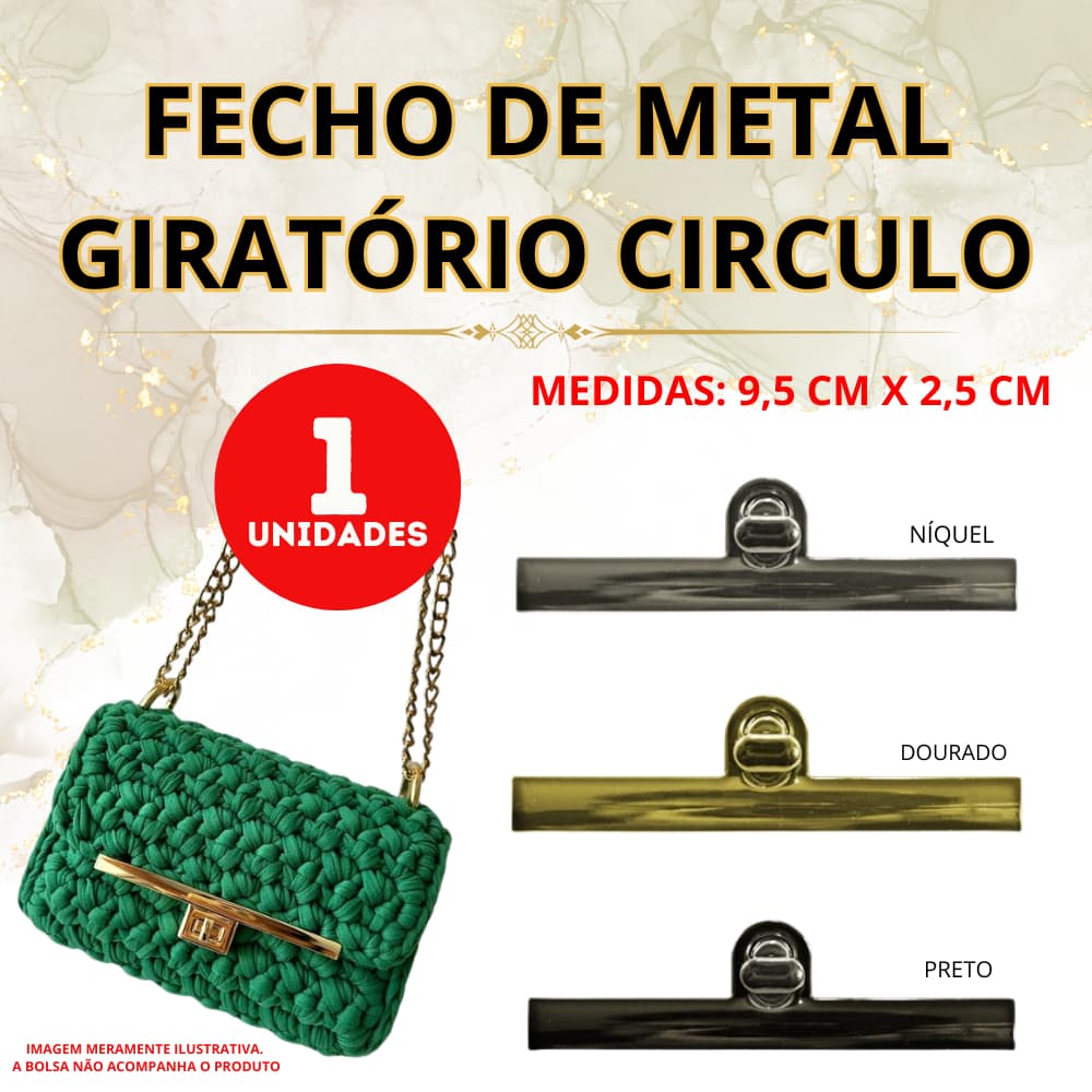 Fecho Giratório Círculo p/ Bolsa Handmade – Design moderno e alta qualidade (1 unidade)