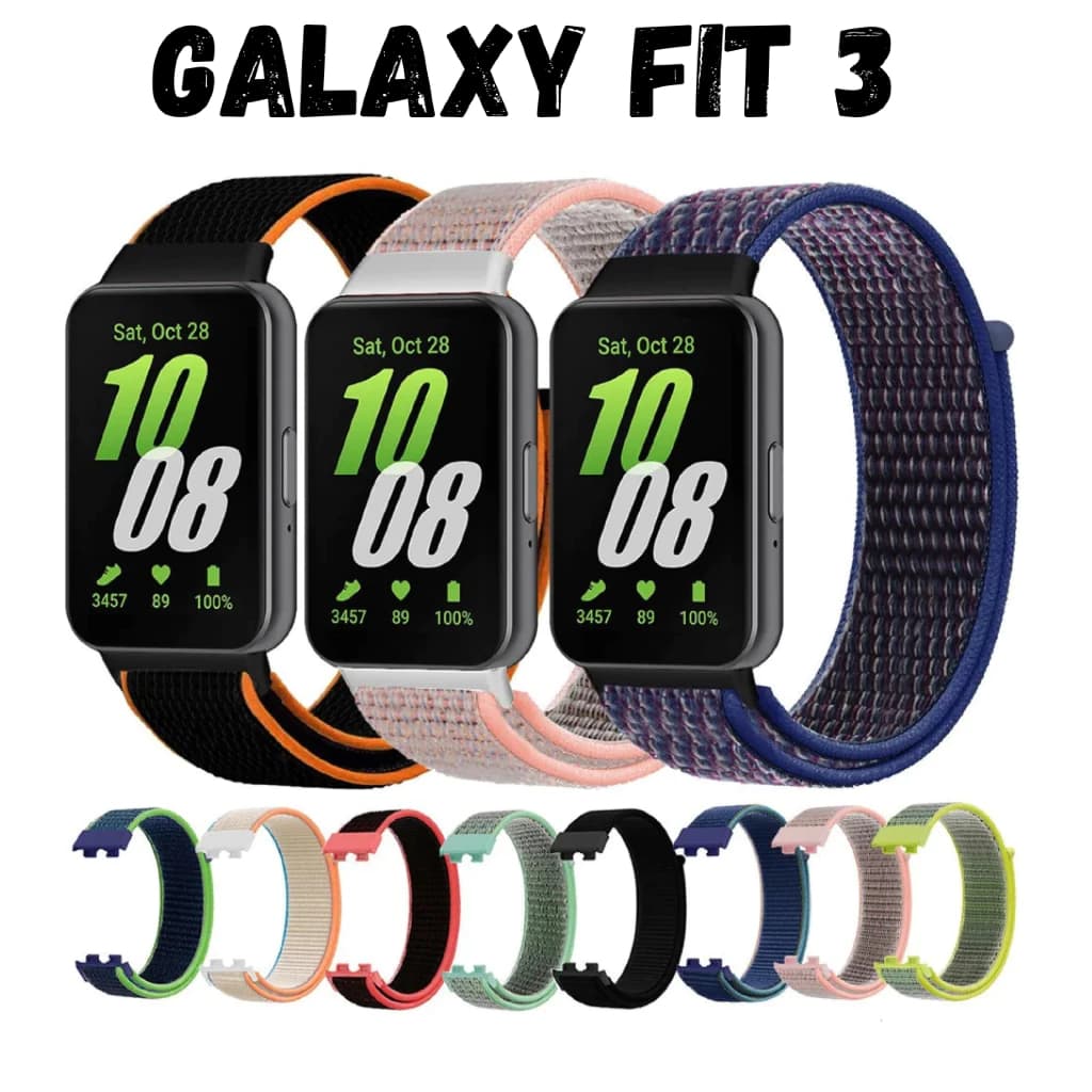 Pulseira De Nylon Substituição Respirável Para Samsung Galaxy Fit 3 SM-R 390