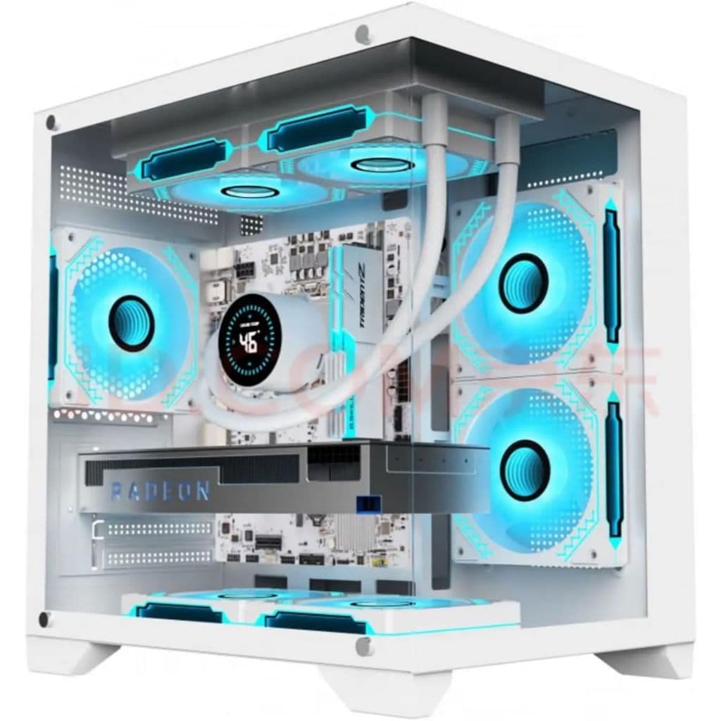 Gabinete Gamer Hayom Aquário Com 4 Cooler Fan Led Rgb