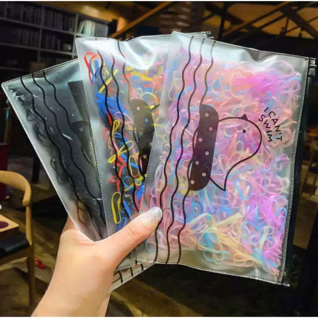 1000 Peças Bolsa Elástico De Cabelo Feminino Descartável Multicolorido 500 Peças Elastico Para Menina