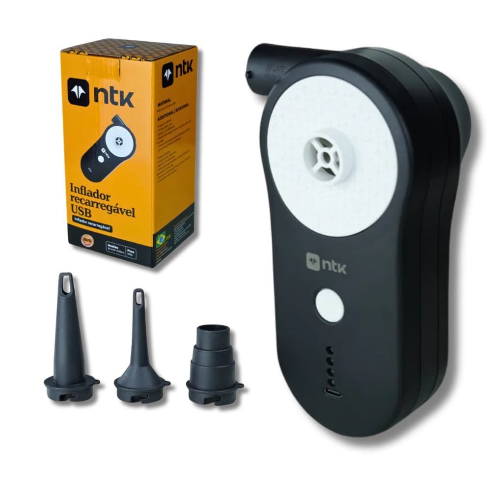 Bomba de Ar Elétrica Inflador para Encher Recarregável USB Portátil Compacto NTK