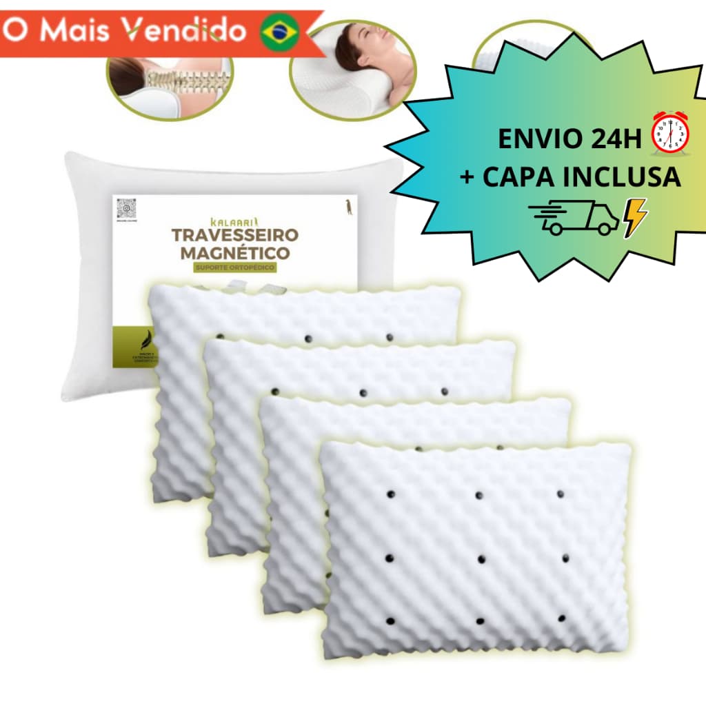 Travesseiro Magnético ALTO ORTOPEDICO Massageador Confortável Soft Infravermelho Luxo