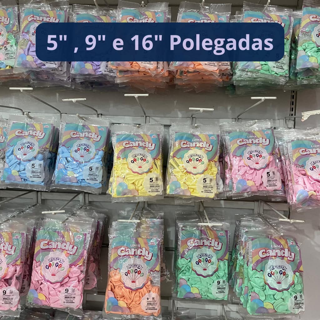 Balão Bexiga para Festa Candy Color 5", 9" e 16" PicPic Cores Pastéis