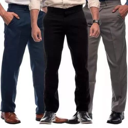 Kit Com 3 Calça Social Masculina, Cores Preta,azulmarinho e Cinza