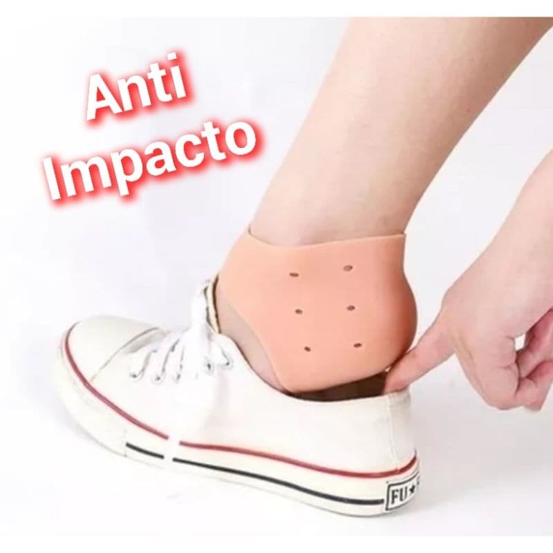 2x Meia Palmilha Anti Impacto Esporão Silicone Ortopedica Tornozelo Calcanhar Anti-rachadura Cuidados Pés Tamanho Único