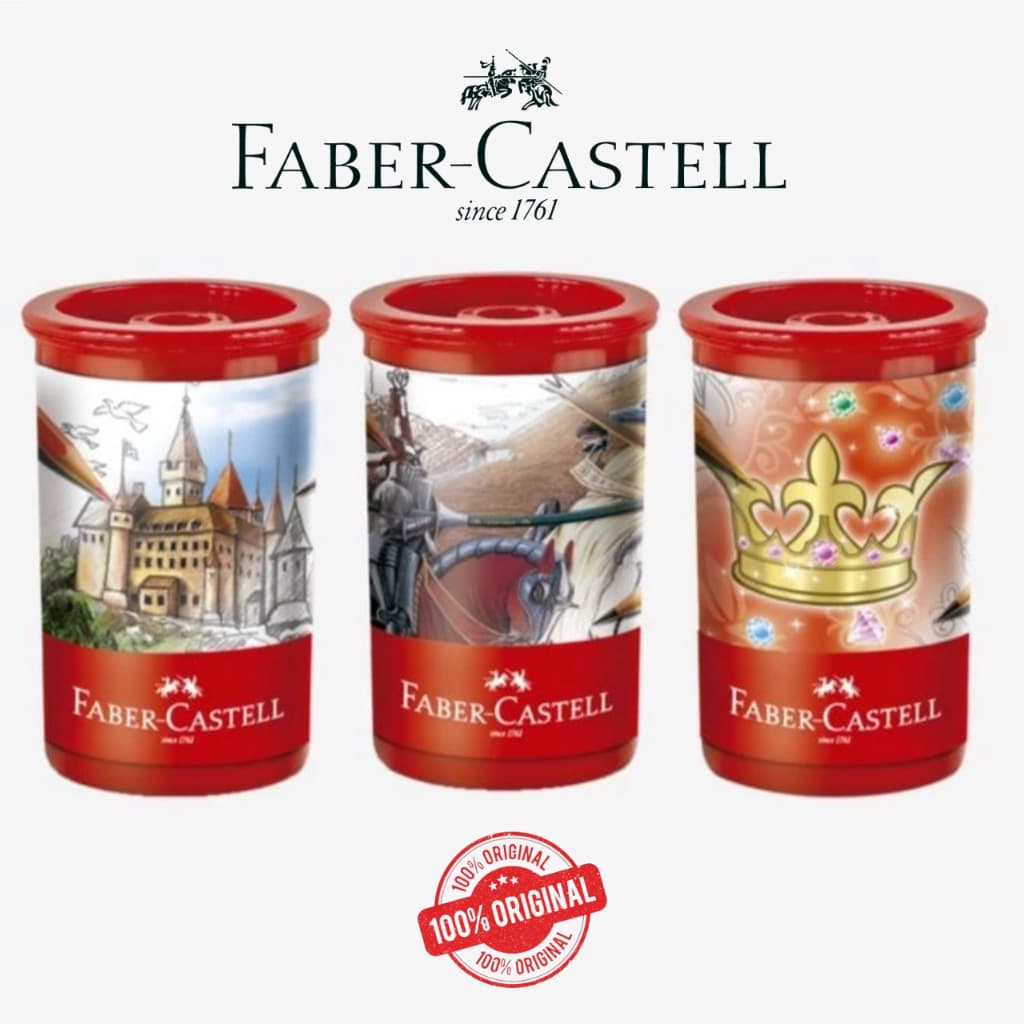 Apontador Escolar Com Depósito Mix FABER-CASTELL - ORIGINAL- Unidade ou Kit com 3