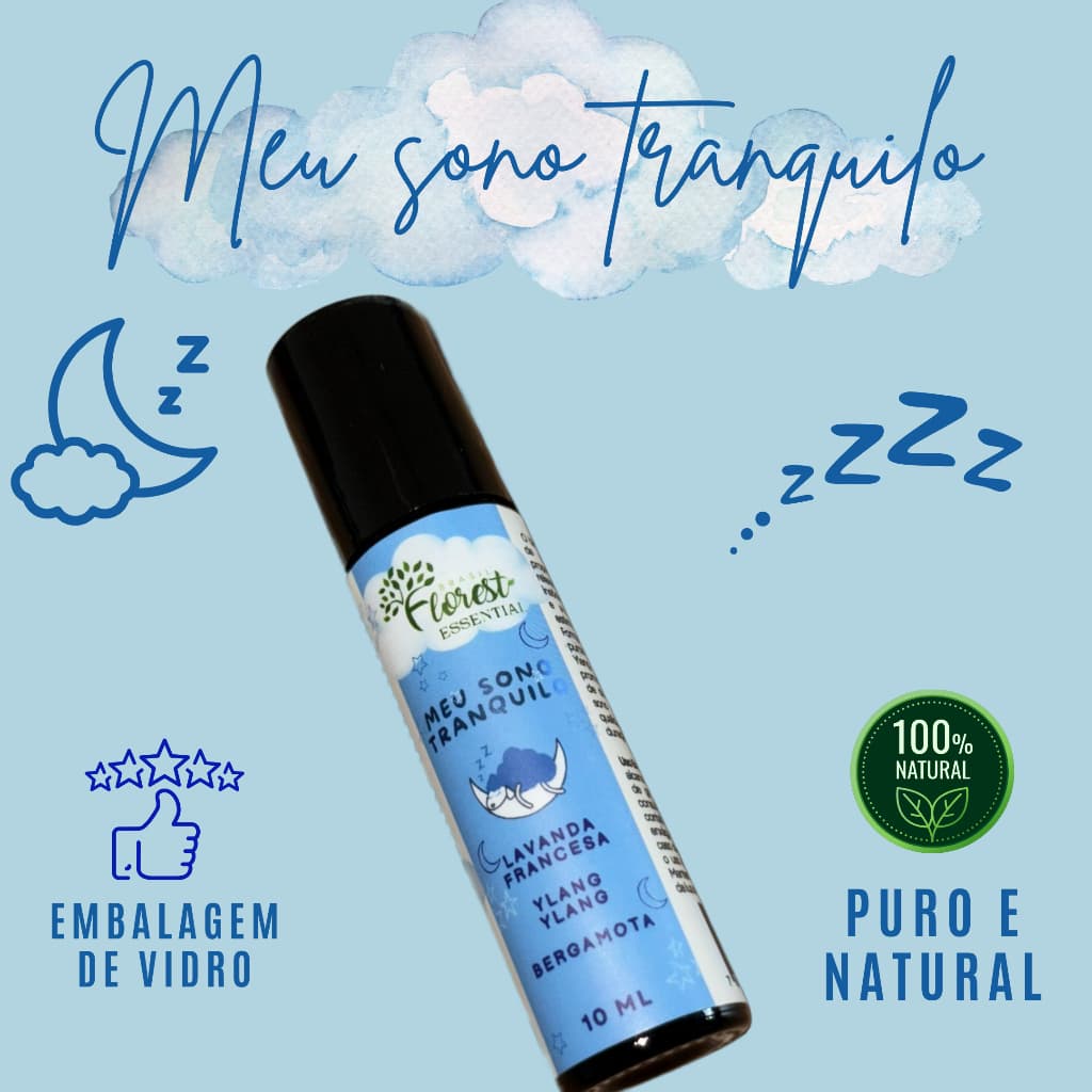 Óleo Essencial Meu Sono Tranquilo com Lavanda, Bergamota e Ylang Ylang Rolon