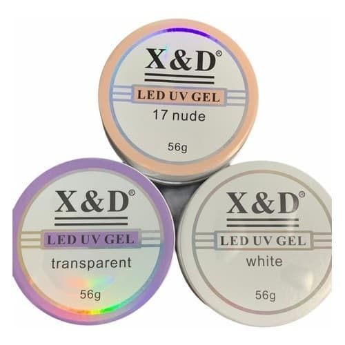 Kit 3 Gel 56g X&D Para Unhas Gel fibra XED XD Profissional Alongamento De Unha