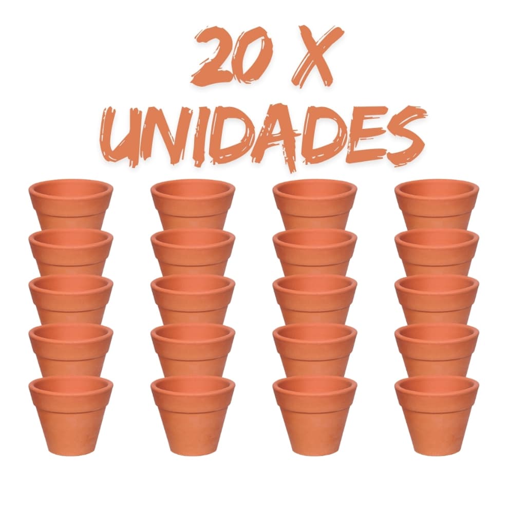 Kit 20 Mini Vasinho de Barro 5X4cm Cerâmica Cachepô Suculenta P/ Jardinagem Artesanal