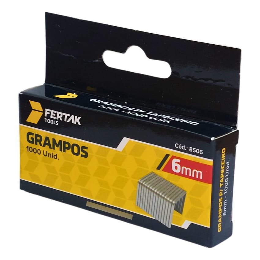 Grampos 6 Mm P/ Grampeador Tapeceiro 1000 Peças Fertak