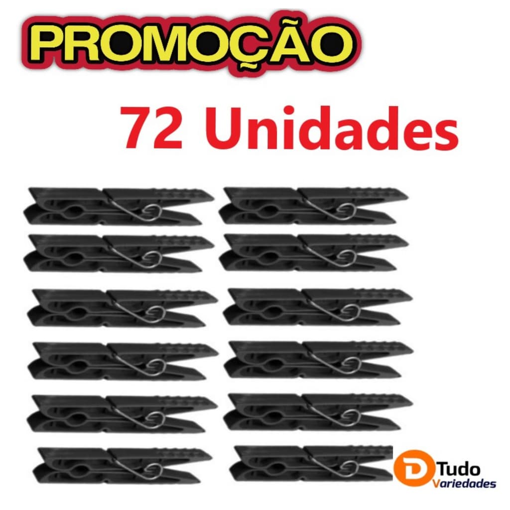 Pregador De Roupa Plástico, Kit 72 Unidades,Prendedores
