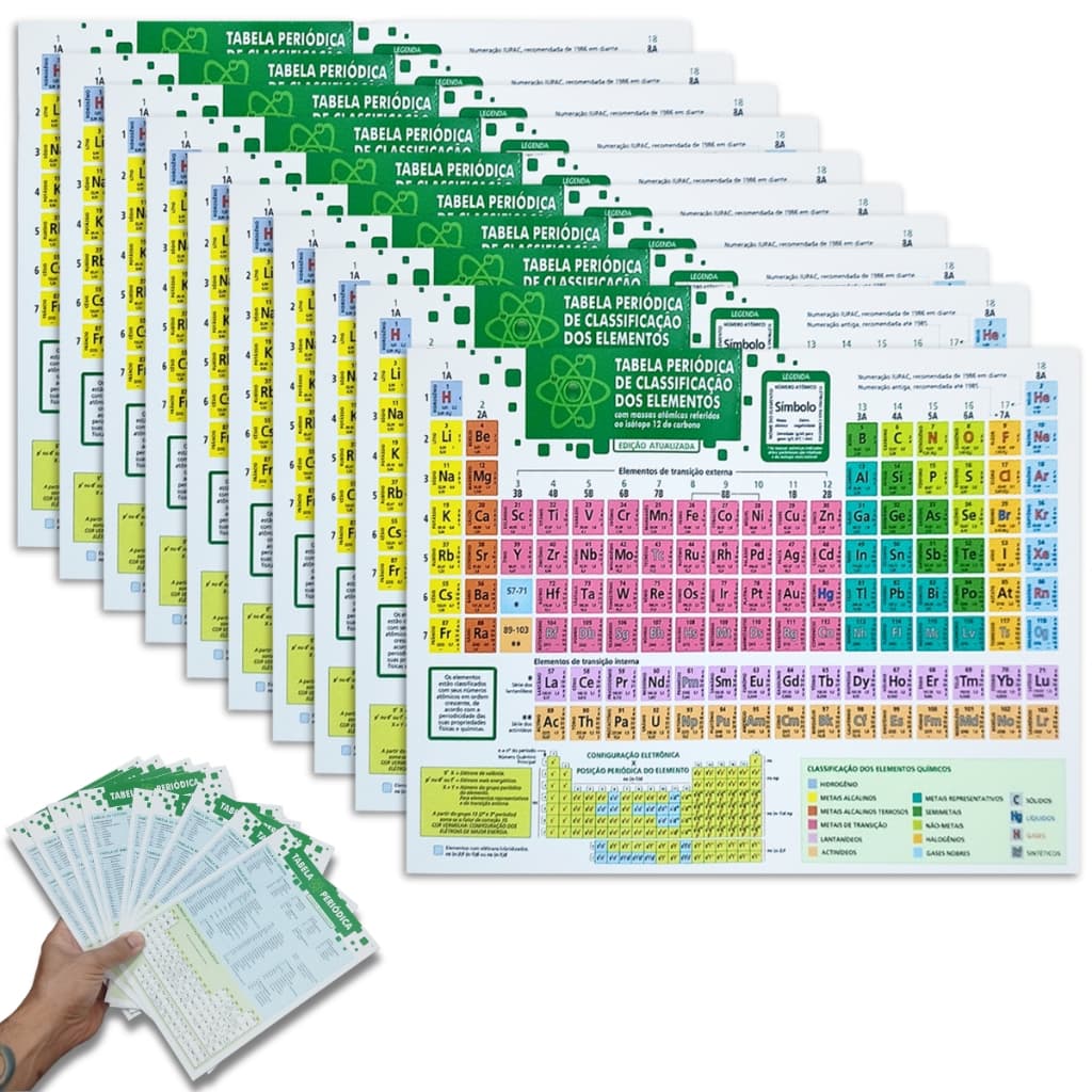 10 Tabela Periódica Elemento Químico Pequena Vestibular Prova Meterial Escolar