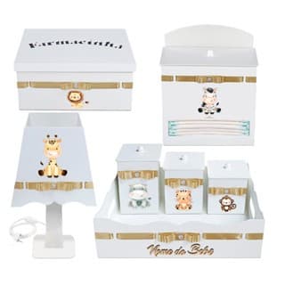 Kit Higiene bebe  Safari Baby personalizado com nome