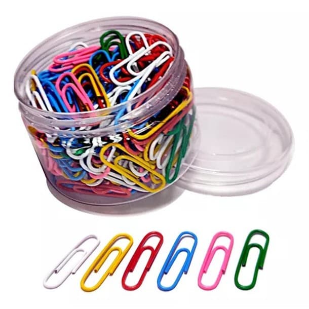 CLIPS COLORIDOS DE METAL ORGANIZADOR DE PAPÉIS - 160 CLIPS