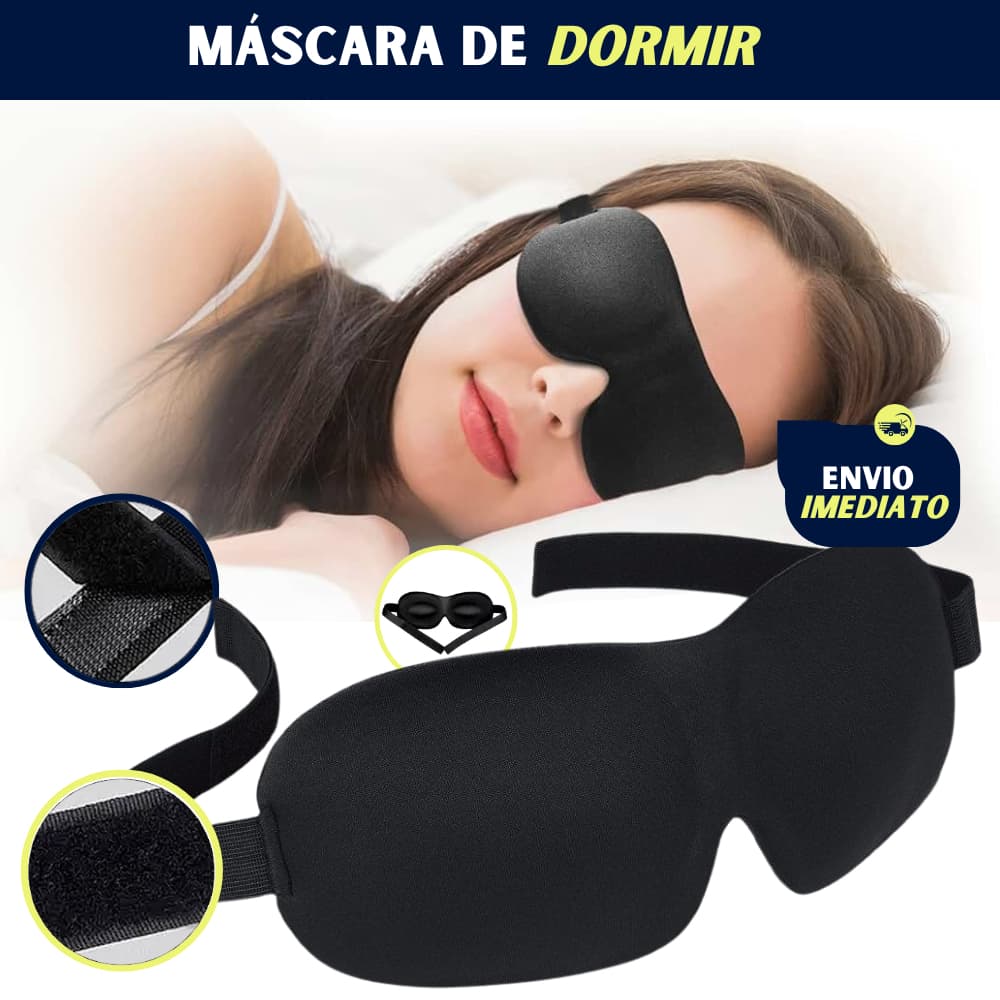 Máscara Para Dormir 3D Tapa Olhos Blackout Super Confortável Ajustável Para Descanso e Viagens