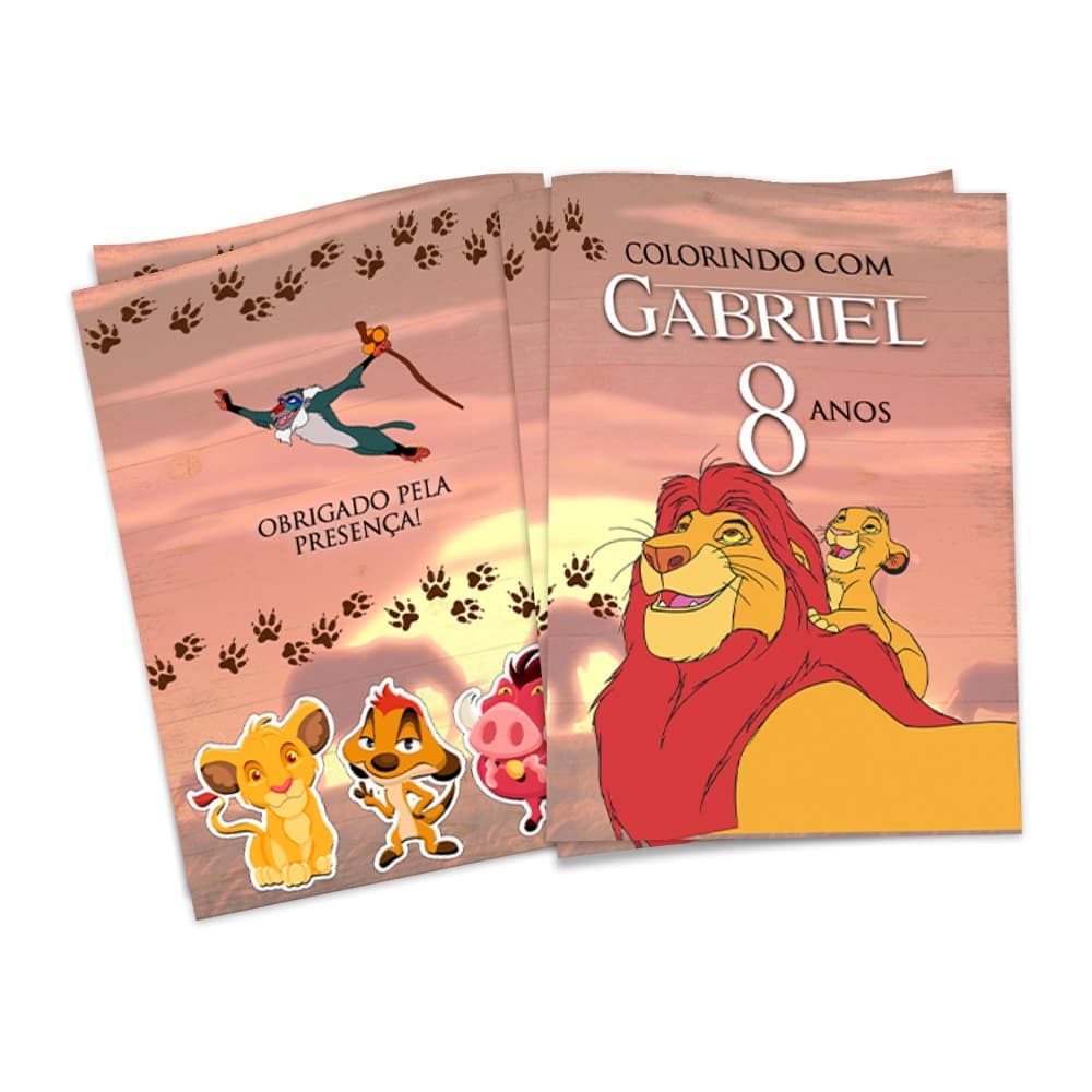 Lembrancinha de Aniversário - Livro para Colorir Rei Leão (14x10cm)