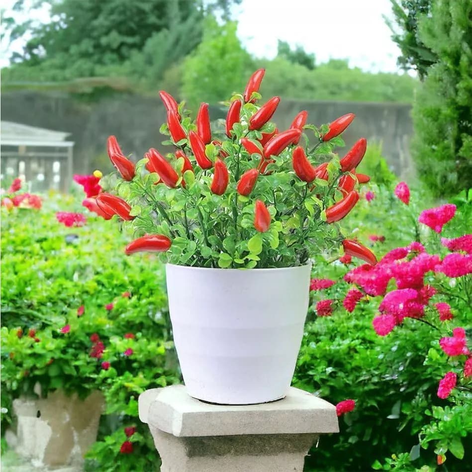 Arranjo Artificial Buque De Pimenta realista Decorativo