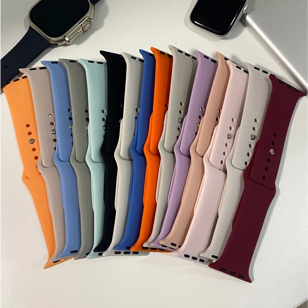 Pulseira de Silicone para Apple Watch Ultra 3 2 Series 11 10 9 8 7 6 5 4 3 2 1 SE 49mm 46mm 45mm 44mm 42mm 41 40 38mm
