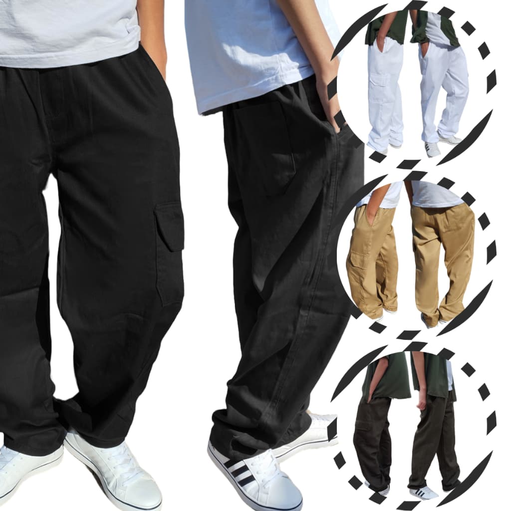 Calça Cargo Sarja M ao Plus Size Skate Casual Camuflado Militar