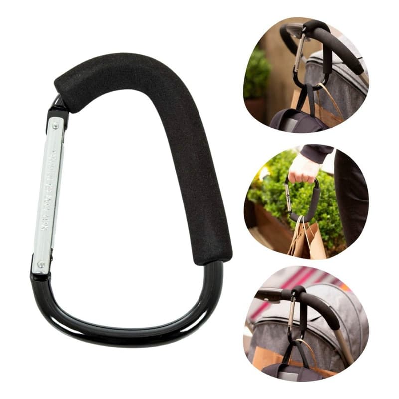 Mosquetão Gancho 16cm Clip Forte Carrinho De Bebe Multiuso de Metal Sacola de Compras