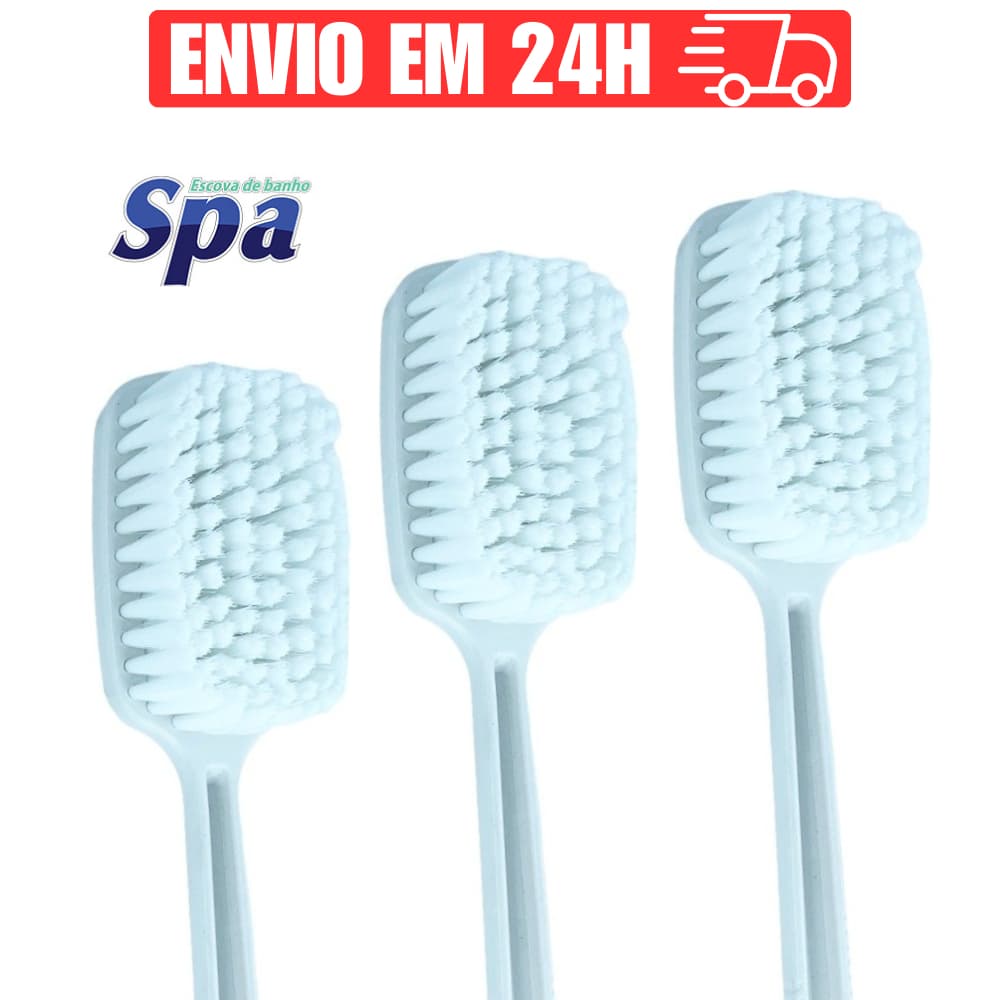 Escova de Banho Corporal para Costas Massageadora Escovao Grande Lavar Couro Macia