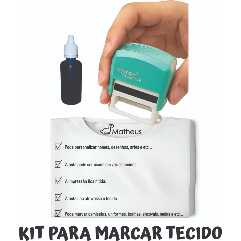 Carimbo Automático Personalizado + Tinta Para Tecido