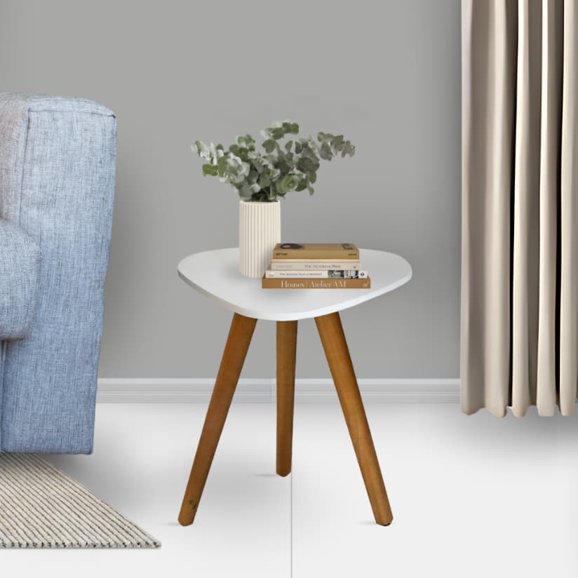 Mesa Lateral Pé Palito Decorativa Tampo Orgânico Para Interiores