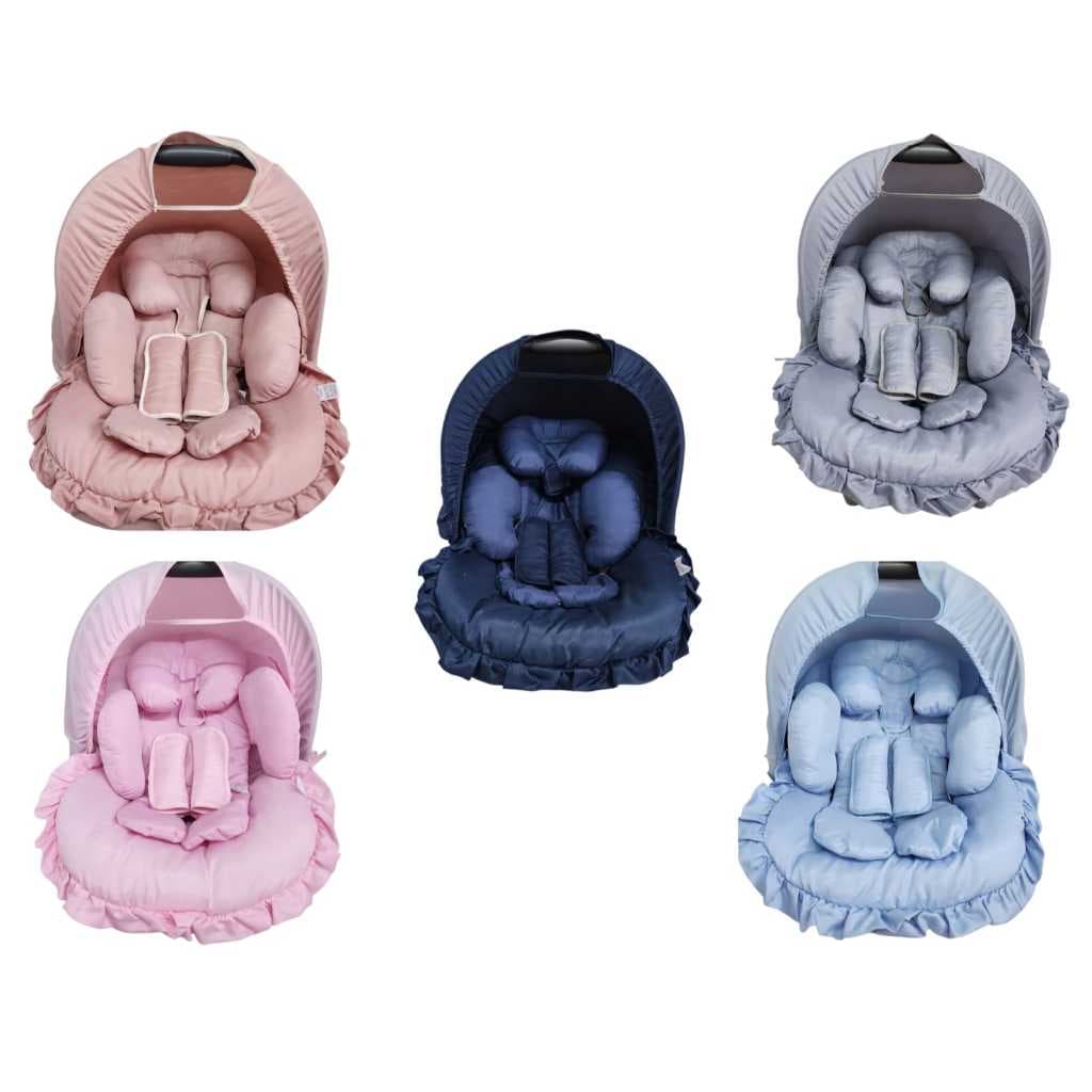 Kit 5 peças para bebê conforto Capa Protetor Cinto Capota Redutor 0-13 kg Galzerano Cosco Burigotto