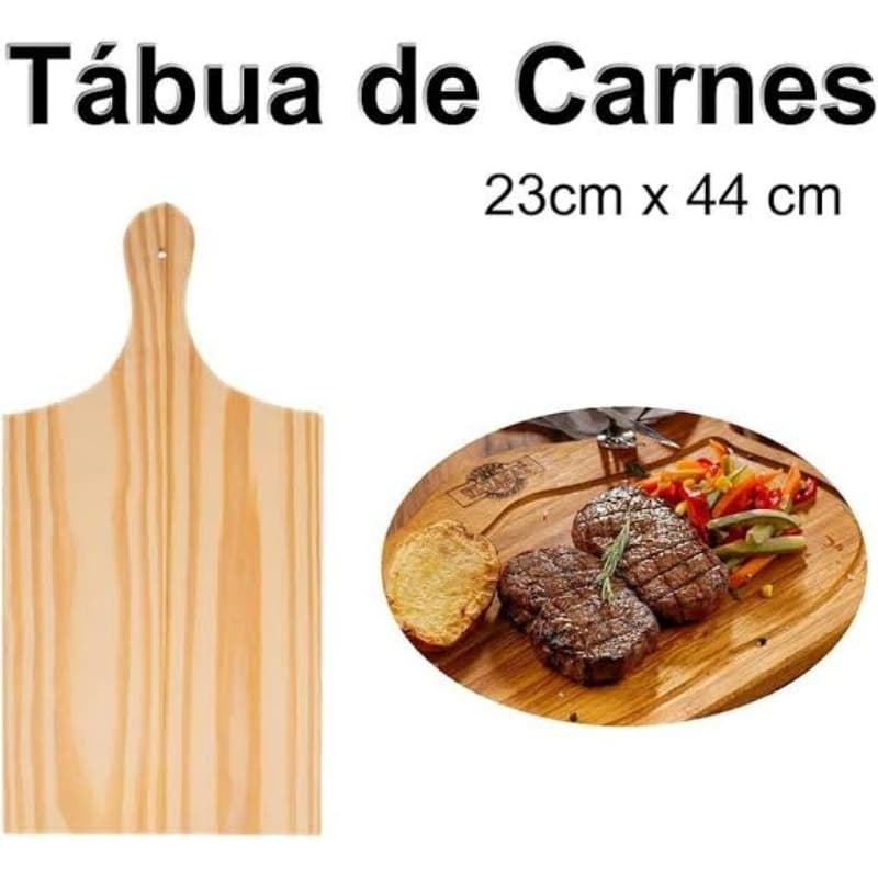 TABUA DE CARNE  23X44 CM GRANDE - TABUA PARA PETISCO CORTE