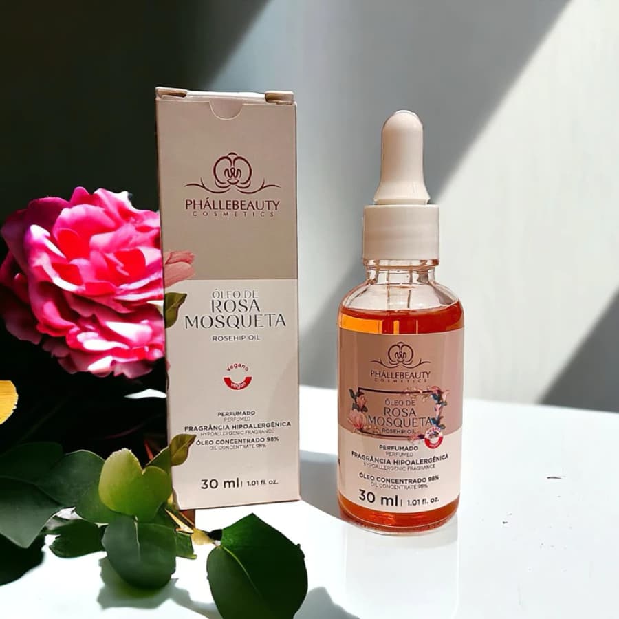 Óleo de Rosa Mosqueta Phallebeauty 30ml - Previne Manchas, Rugas e linhas de Expressoes
