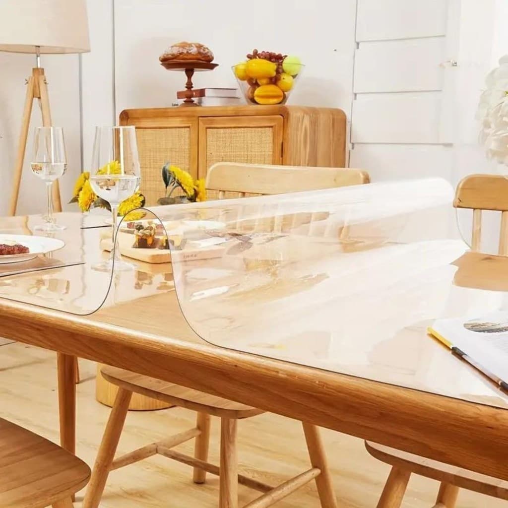 Toalha de Mesa de Plástico Impermeável Térmica Para 4 6 8 e 10 Lugares Quadrada Decoração Cozinha