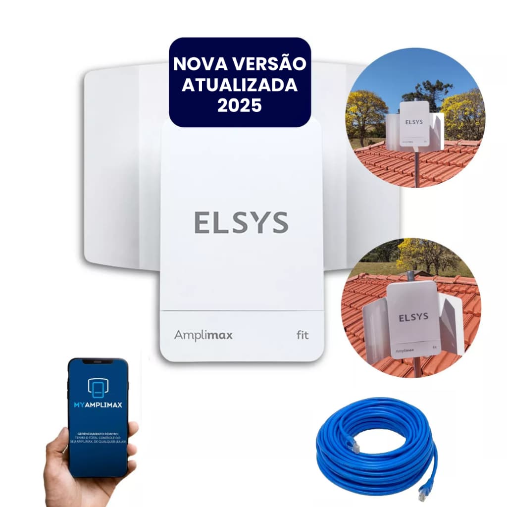 Kit Antena Amplimax Internet P/ Fazenda Sitios Rural + Cabo 15 METROS.