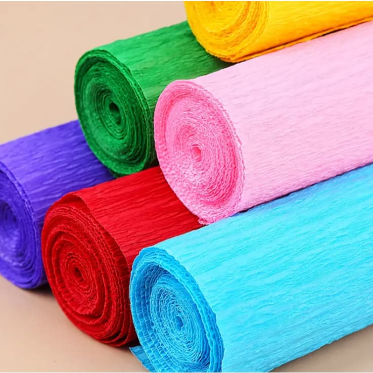 10 Rolinhos Papel Crepom Comum 48x200cm Papel Escolar Artesanato Decoração Colorido Papel Escola