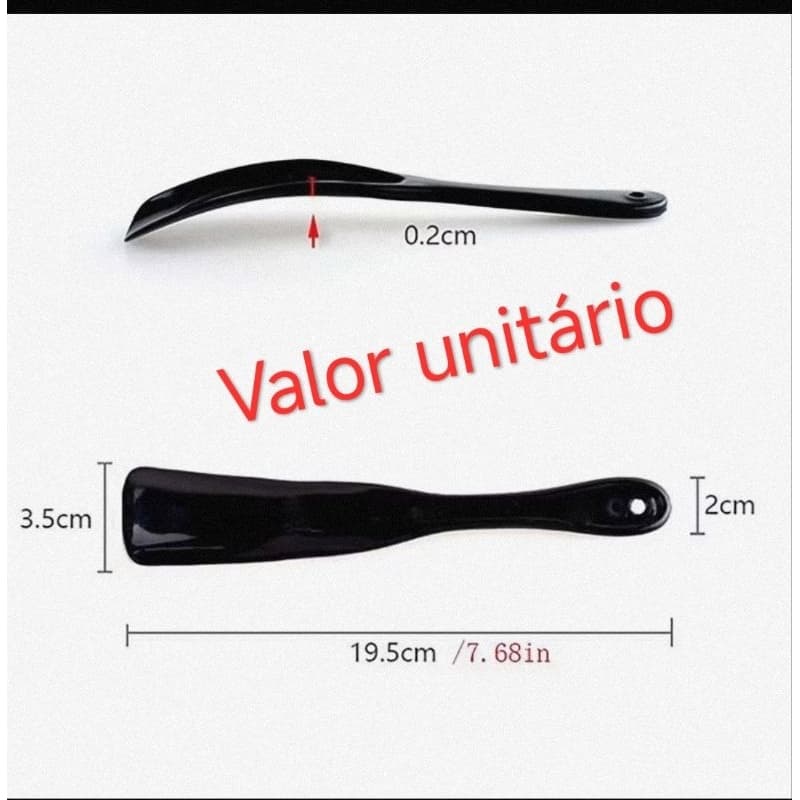 Calcadeira - Calcanheira Sapatos ou Tênis 19 x 3.5 cm. 1 unidade.