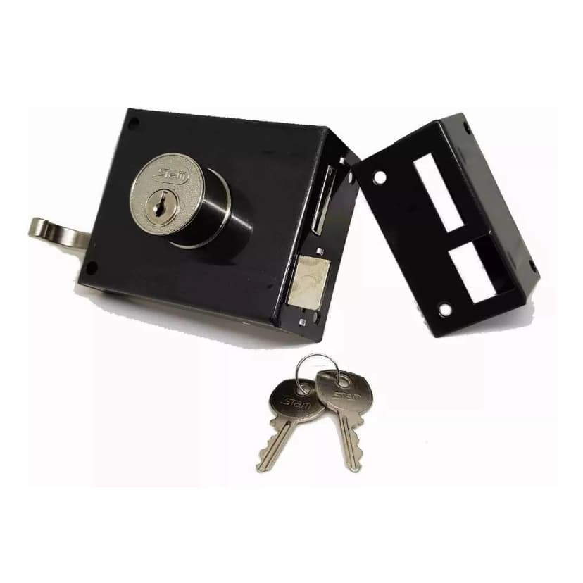 Fechadura Portão 701/100 Sobrepor Preto Fosco Stam