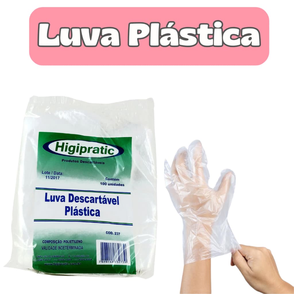 Luva Descartável Transparente 1000 Un | Higiene Cozinha Estética Limpeza Procedimentos